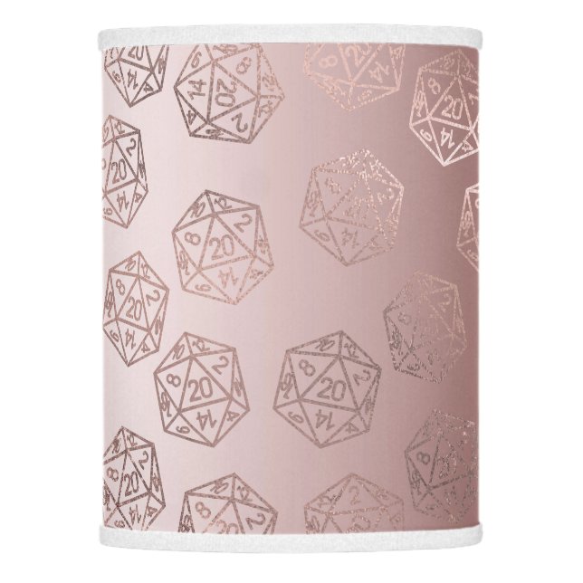 RPG Luxe | Mauve Sheen Fantasy Tabletop Gamer Dice Lamp Shade (Front)