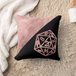 RPG Luxe   Mauve Sheen Fantasy Tabletop Gamer Dice Throw Pillow