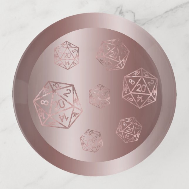 RPG Luxe | Mauve Sheen Fantasy Tabletop Gamer Dice Trinket Tray (Front)