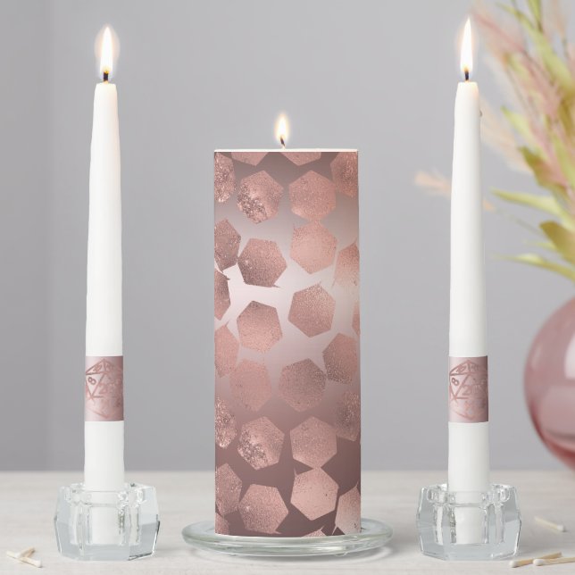 RPG Luxe | Mauve Sheen Fantasy Tabletop Gamer Dice Unity Candle Set (In Situ)