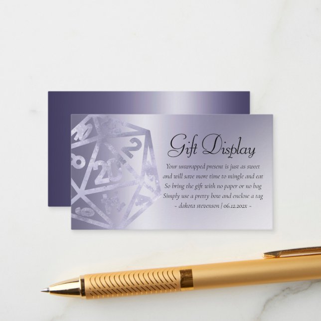 RPG Luxe | Purple Fantasy Tabletop Gamer Event Enclosure Card (Front/Back In Situ)