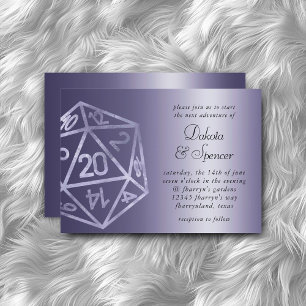 RPG Luxe Purple Fantasy Tabletop PnP Gamer Dice Invitation