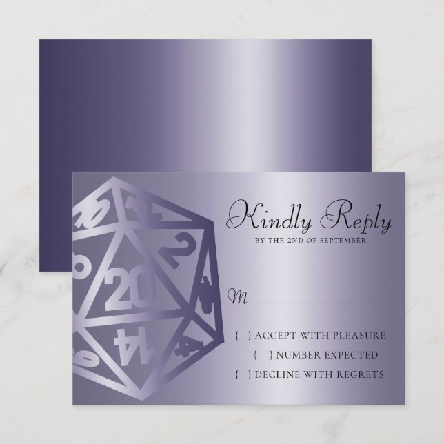 RPG Luxe | Purple Sheen Fantasy Tabletop Gamer RSVP Card (Front/Back)