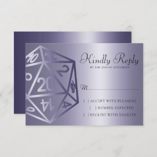 RPG Luxe Purple Sheen Fantasy Tabletop Gamer RSVP Card