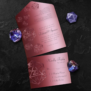 RPG Luxe Red Sheen Fantasy Tabletop Gamer Dice All In One Invitation