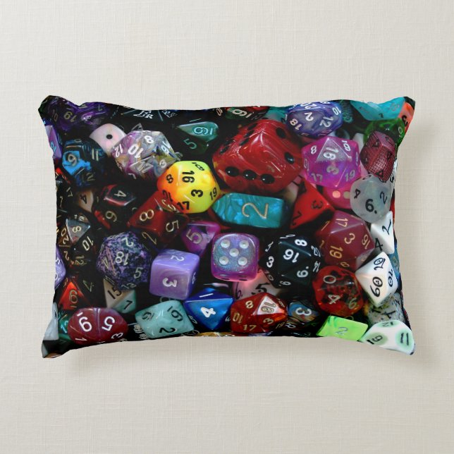 RPG Multi-sided Dice Accent Pillow (Front)