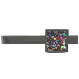 RPG Multi-sided Dice Gunmetal Finish Tie Clip