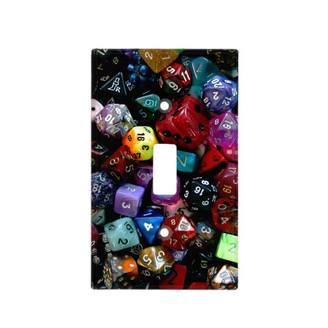RPG Multi-sided Dice Light Switch Cover (Front)