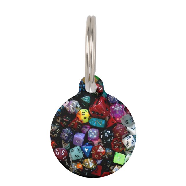 RPG Multi-sided Dice Pet Name Tag (Front)