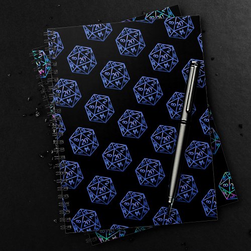 RPG Pattern  Blue PnP Tabletop Role Player Dice Notebook
