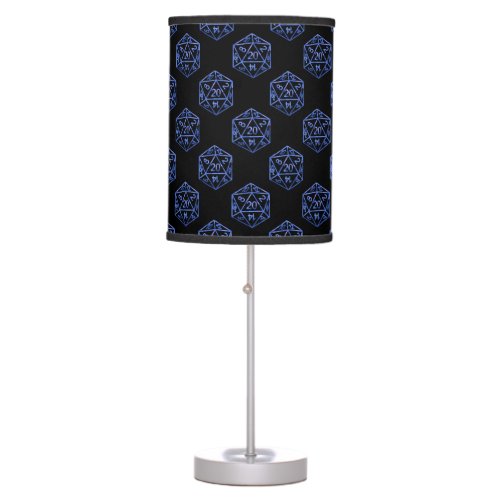 RPG Pattern  Blue PnP Tabletop Role Player Dice Table Lamp