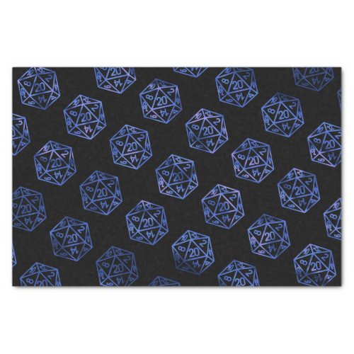 RPG Pattern  Blue PnP Tabletop Role Player Dice Tissue Paper
