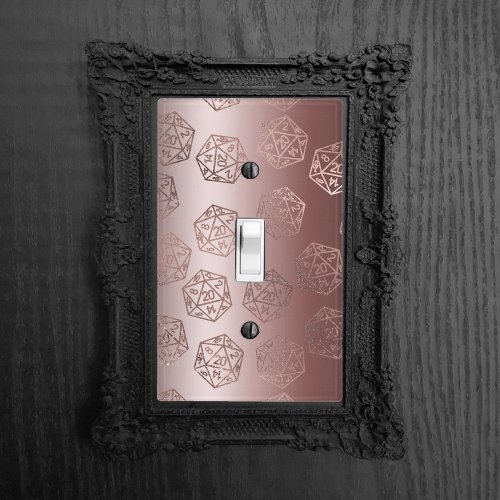 RPG Pattern  Blush Luxury Sheen Roleplayer Dice Light Switch Cover