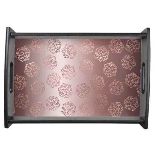 RPG Pattern  Blush Luxury Sheen Roleplayer Dice Serving Tray