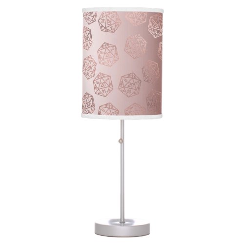 RPG Pattern  Blush Luxury Sheen Roleplayer Dice Table Lamp