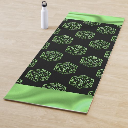 RPG Pattern  Green PnP Role Player Tabletop Dice Yoga Mat