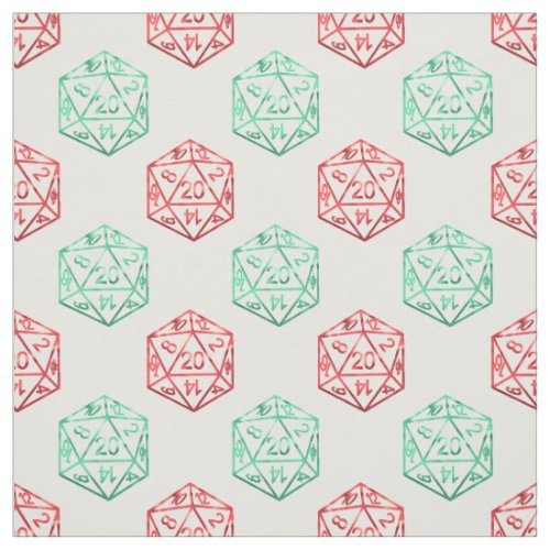 RPG Pattern  Holiday Red and Green Christmas Dice Fabric