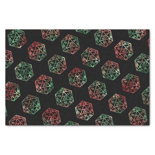 RPG Pattern  Holiday Tabletop Role Player Dice Tissue Paper