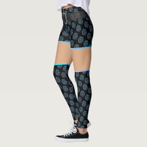 RPG Pattern  Holo Retro PnP Tabletop Gamer Dice Leggings