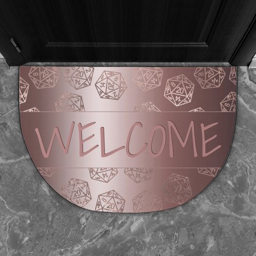 RPG Pattern  Mauve Luxury Sheen Dice Welcome Doormat