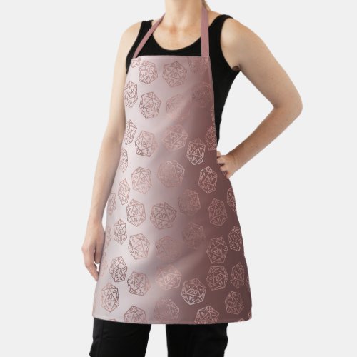 RPG Pattern  Mauve Luxury Sheen Roleplayer Dice Apron