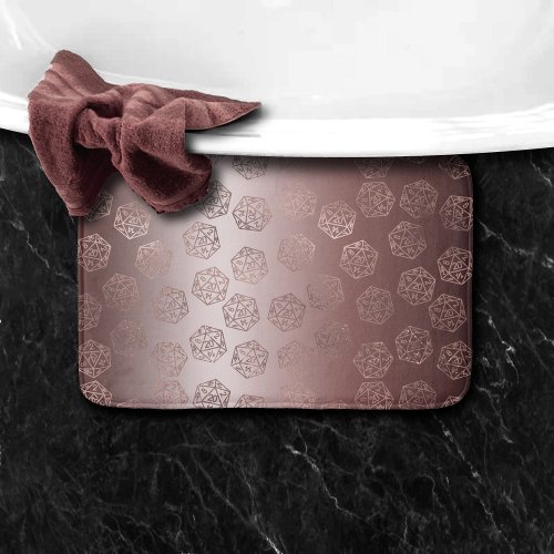 RPG Pattern  Mauve Luxury Sheen Roleplayer Dice Bath Mat