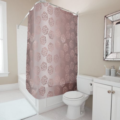 RPG Pattern  Mauve Luxury Sheen Roleplayer Dice Shower Curtain