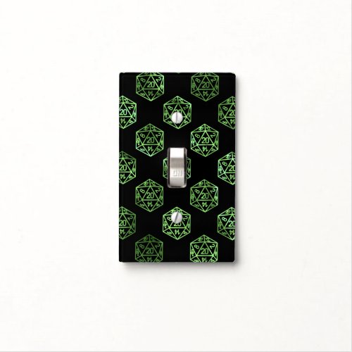 RPG Pattern  Neon Green Tabletop PnP Gamer Dice Light Switch Cover