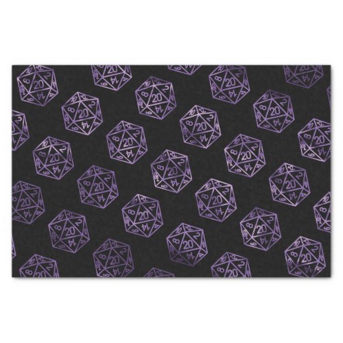 RPG Pattern  Purple PnP Tabletop Role Player Dice Tissue Paper