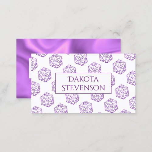 RPG Pattern  Purple Tabletop Role Player Brandin Business Card