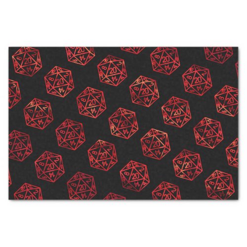 RPG Pattern  Red PNP Tabletop Role Player Dice Tissue Paper