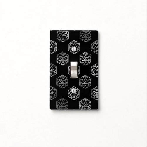 RPG Pattern  Silver PNP Tabletop Role Player Dice Light Switch Cover