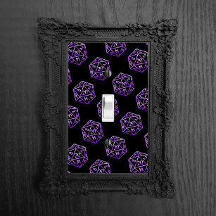 RPG Purple Pattern   PnP Tabletop Role Player Dice Light Switch Cover