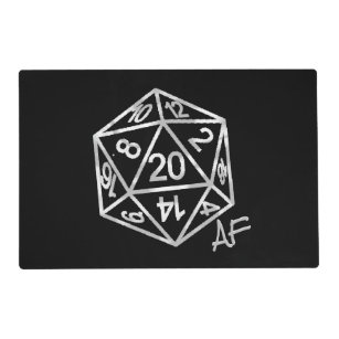 RPG Silver Crit AF   PnP Tabletop Role Player Dice Placemat