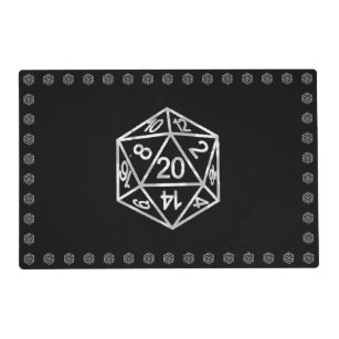 RPG Silver Crit   PNP Tabletop Role Player Dice Placemat