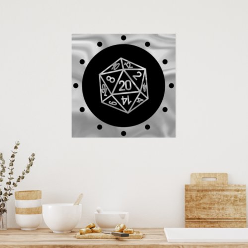 RPG Silver Crit  PNP Tabletop Role Player Dice Poster