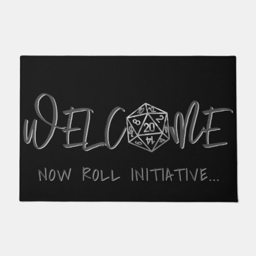 RPG Silver Dice  Tabletop Fantasy Gamer Welcome Doormat