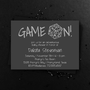 RPG Silver Game On | PNP Tabletop Role Player Dice Invitation