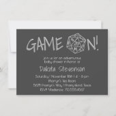 RPG Silver Game On | PNP Tabletop Role Player Dice Invitation (Front)