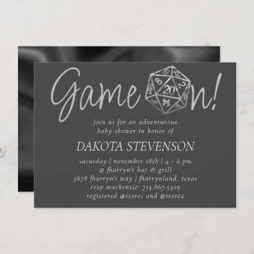 RPG Silver Game On | PNP Tabletop Role Player Dice Invitation