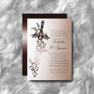 RPG Sword Copper Fantasy Tabletop Gamer Dice Invitation