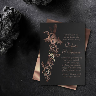 RPG Sword Copper Fantasy Tabletop Gamer Dice Invitation