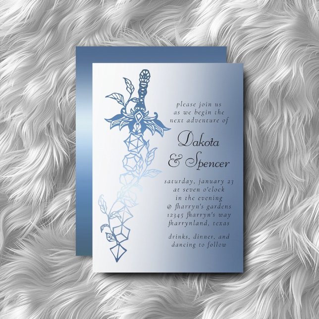 RPG Sword Luxe | Blue Sheen Fantasy Tabletop Gamer Invitation (Creator Uploaded)