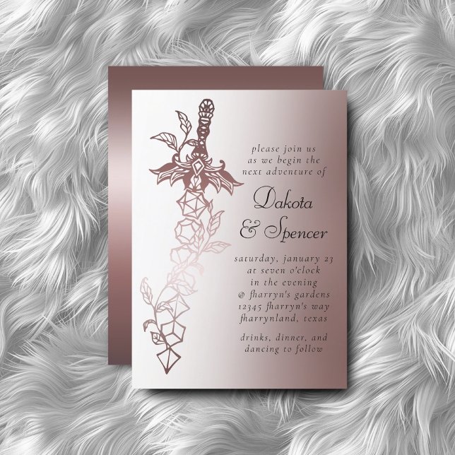 RPG Sword Luxe | Mauve Fantasy Tabletop Gamer Invitation (Creator Uploaded)