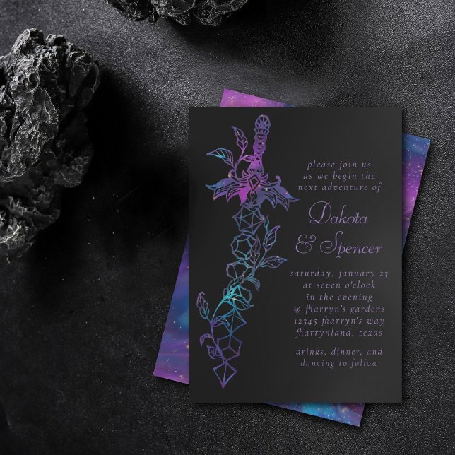 RPG Sword | Nebula Fantasy Tabletop Gamer Dice Invitation (Creator Uploaded)