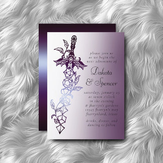 RPG Sword | Purple Sheen Fantasy Tabletop Gamer Invitation