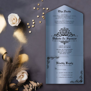 RPG Vintage | Blue Sheen Tabletop Roleplayer Dice All In One Invitation