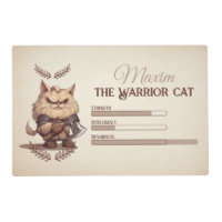 RPG Warrior Cat pet mat for gamer cat lover