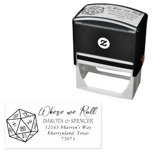 RPG Where We Roll  Tabletop Gamer Dice Address Self_inking Stamp