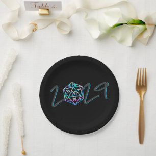 RPG Year   Holo Fantasy Tabletop Retro Gamer Dice Paper Plates